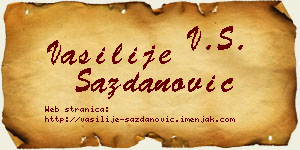 Vasilije Sazdanović vizit kartica